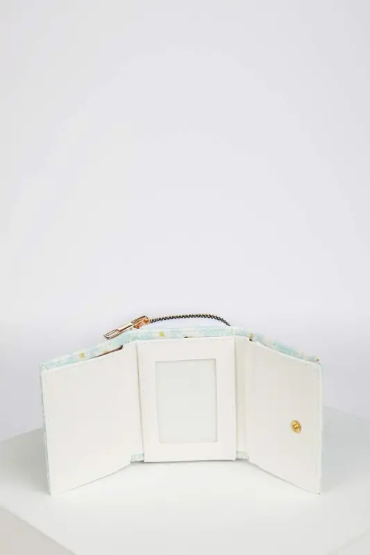 Women's Daisy Patterned Faux Leather Wallet-Mix - 4