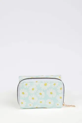 Women's Daisy Patterned Faux Leather Wallet-Mix - 6