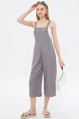 Women's Dark Gray Gardener Overalls ARM-20K001117-Dark Gray - ARMONIKA (1)