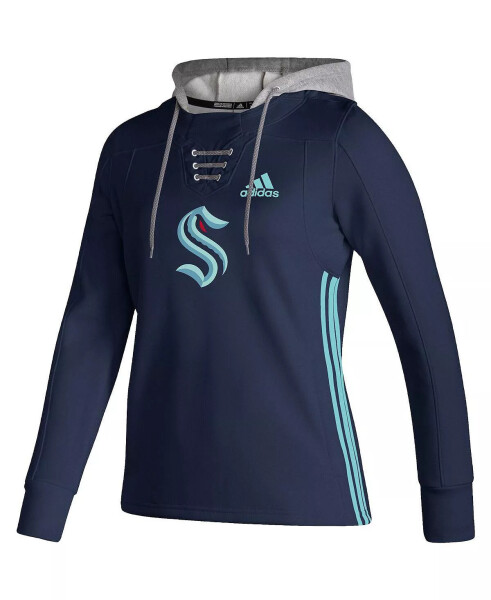 Women's Deep Sea Blue Seattle Kraken Skate Lace AEROREADY Pullover Hoodie Deep Sea Blue - 3