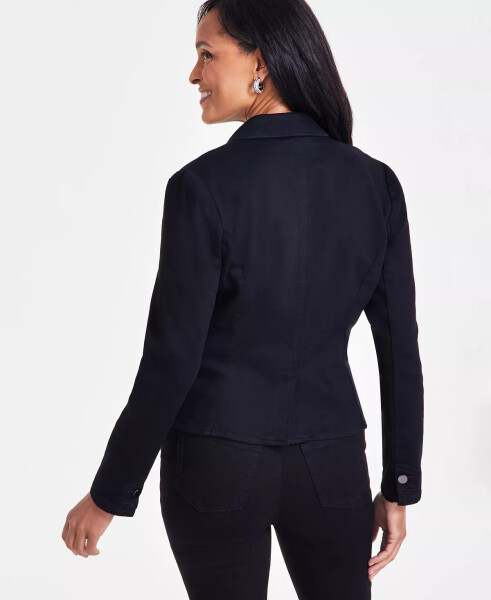 Women's Denim Blazer, Created for Modazone Deep Black - 2