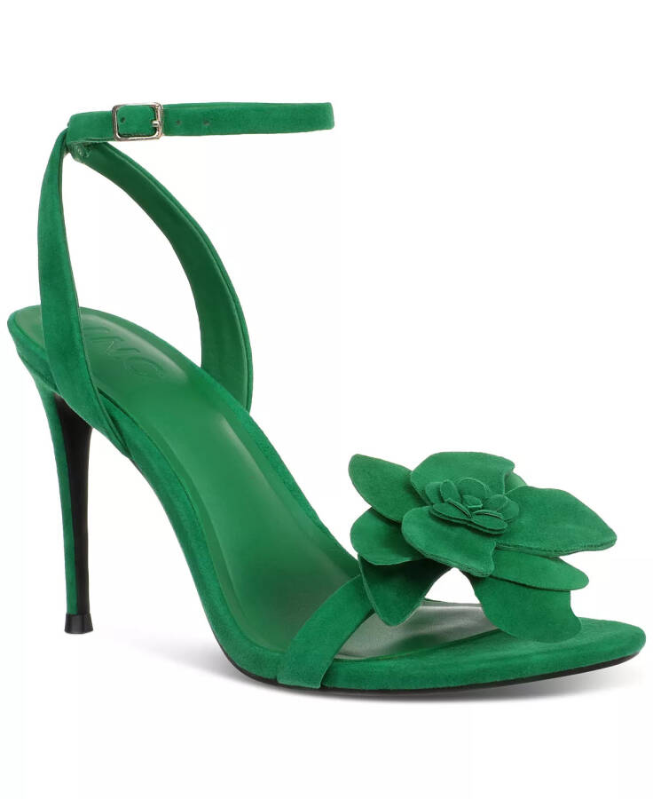 Women's Devynn Flower Dress Sandals, Created for Modazone Green Suede - 1