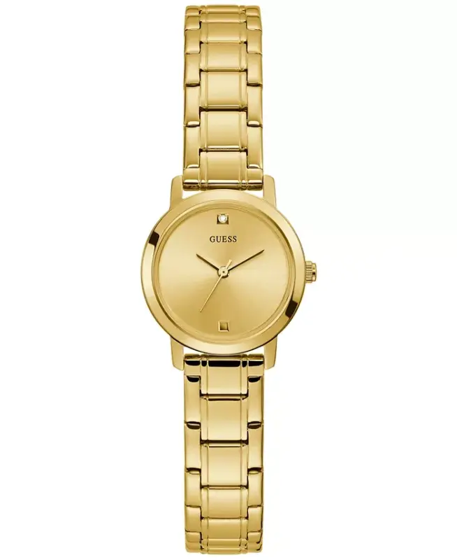 Women's Diamond-Accent Gold-Tone Stainless Steel Bracelet Watch 25mm-Gold-tone - GUESS
