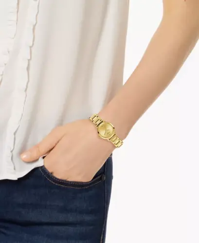 Women's Diamond-Accent Gold-Tone Stainless Steel Bracelet Watch 25mm-Gold-tone - GUESS (1)