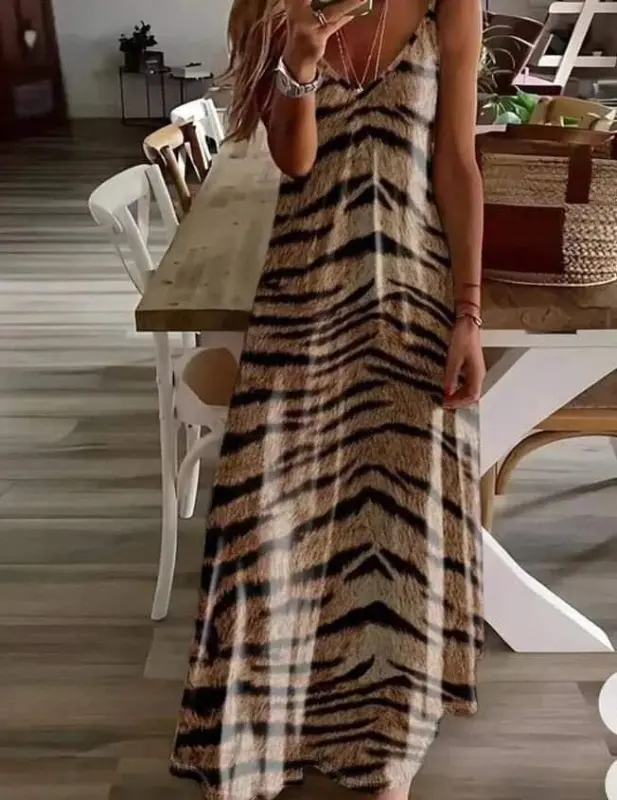 Women's Digital Printed Suprem Fabric Strappy Maxi Dress - 1