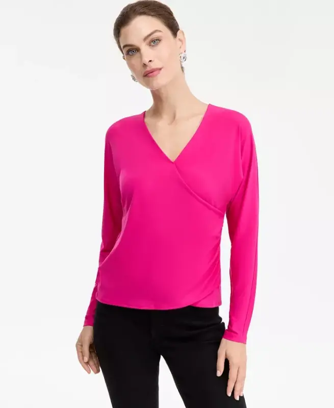 Women's Dolman-Sleeve Top, Exclusively at Modazone - Bright Fuchsia - 1