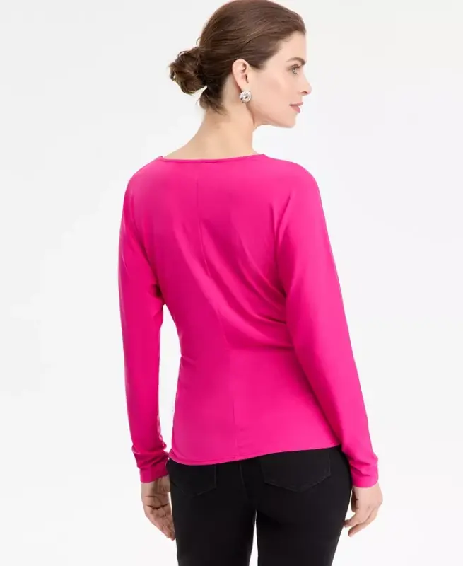 Women's Dolman-Sleeve Top, Exclusively at Modazone - Bright Fuchsia - 2