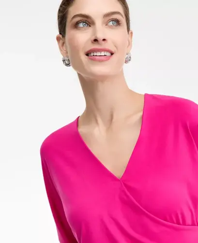 Women's Dolman-Sleeve Top, Exclusively at Modazone - Bright Fuchsia - 4
