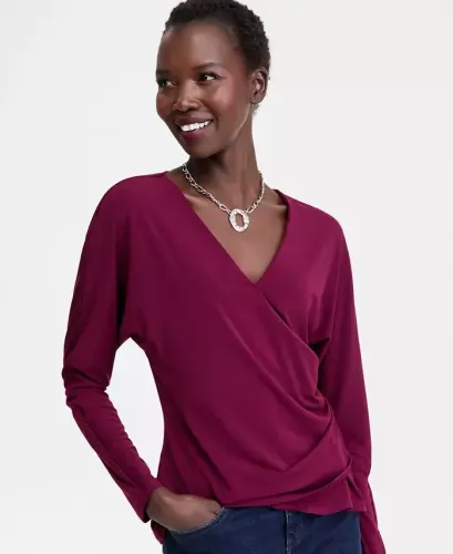 Women's Dolman-Sleeve Top, Exclusively at Modazone - New Maroon - I.N.C. INTERNATIONAL CONCEPTS (1)