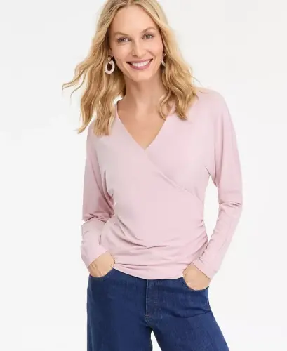 Women's Dolman-Sleeve Top, Exclusively at Modazone - Pale Mauve 
