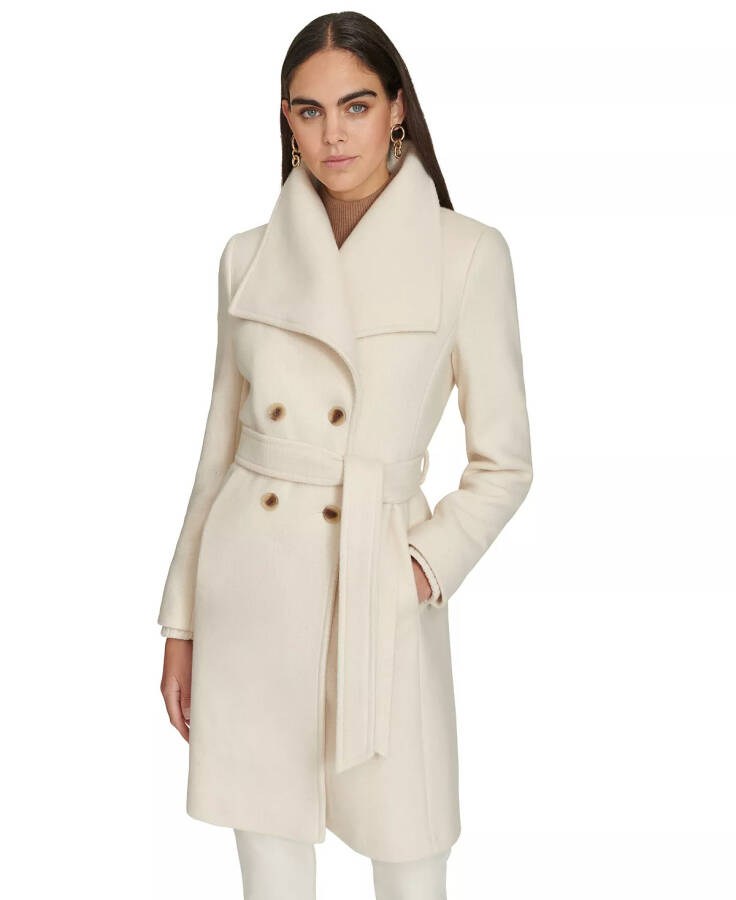 Women's Double-Breasted Belted Trench Coat Nude - 1