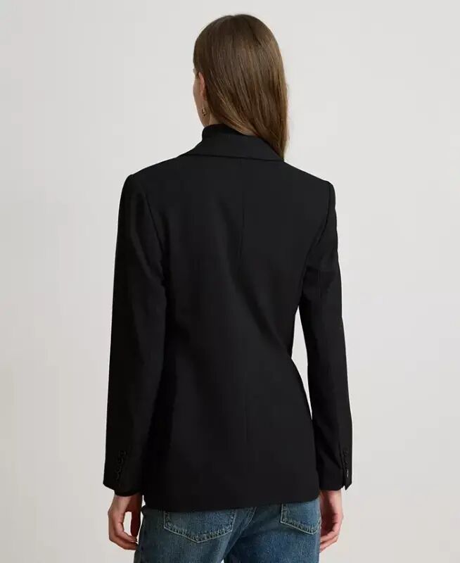 Women's Double-Breasted Wool Crepe Blazer-Lauren Navy - 10