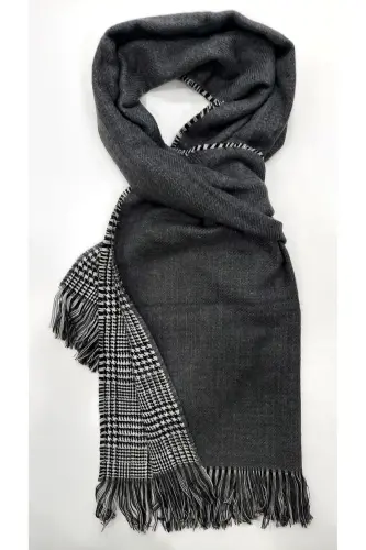 Women's Double Sided Soft Touch Scarf Black-Black - 1