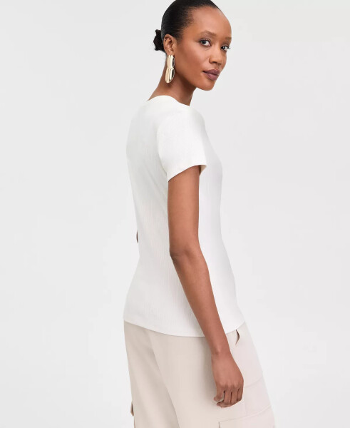 Women's Drapy Ribbed V-Neck Top, Exclusively at Modazone - 2