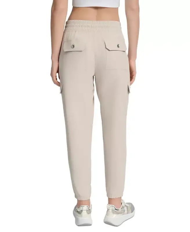 Women's Drawcord-Waist Cargo Jogger Pants - Pebble - 5