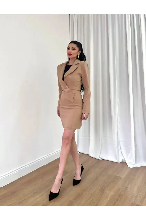 Women's Dress Skirt Jacket Long Sleeve Single Button Two-Piece Suit - Dress & Graduation Dress - 1