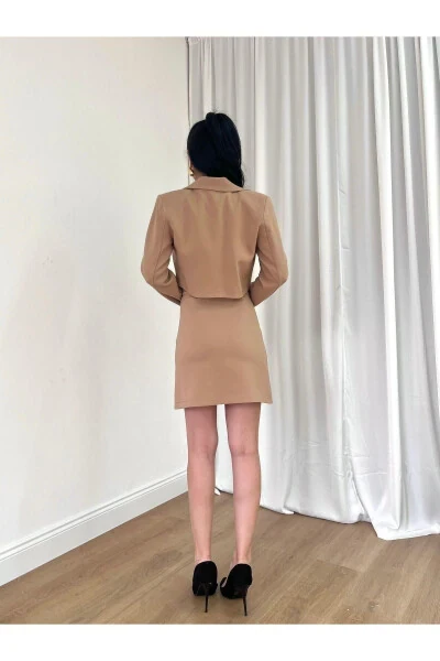 Women's Dress Skirt Jacket Long Sleeve Single Button Two-Piece Suit - Dress & Graduation Dress - 3