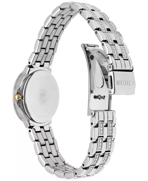 Women's Eco-Drive Crystal Accent Stainless Steel Bracelet Watch 28mm EW2340-58A No Color - 3