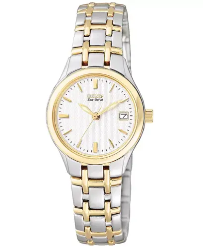 Women's Eco-Drive Two Tone Stainless Steel Bracelet Watch 25mm EW1264-50A - 1
