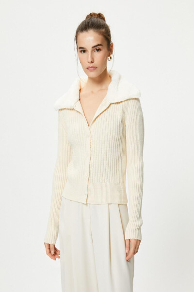 Women's Ecru Cardigan - 3