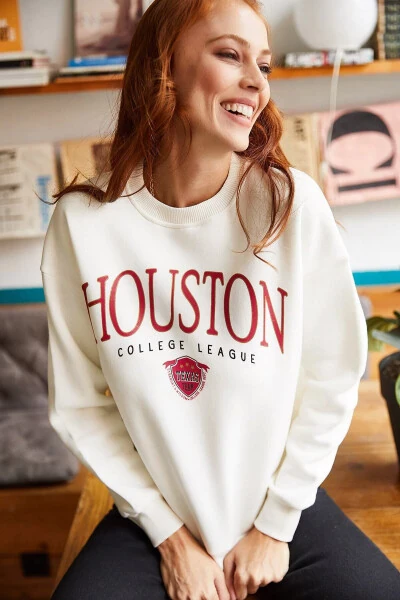 Women's Ecru Houston Printed Thistle Sweatshirt SWT-19000426 - OLALOOK (1)