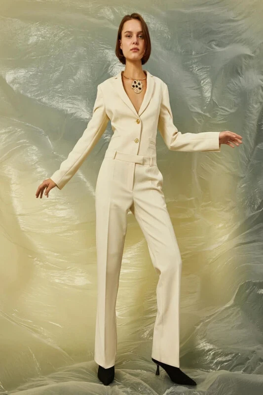 Women's Ecru Jumpsuit - 1