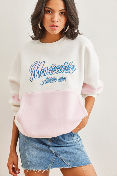 Women's Ecru Kangaroo Pocket Thistle Sweatshirt SWT-19000692 - 2