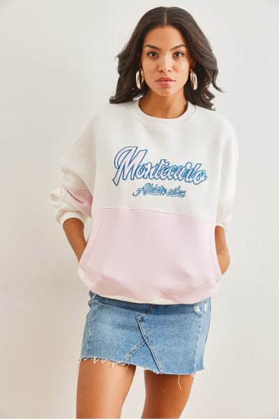 Women's Ecru Kangaroo Pocket Thistle Sweatshirt SWT-19000692 - 7