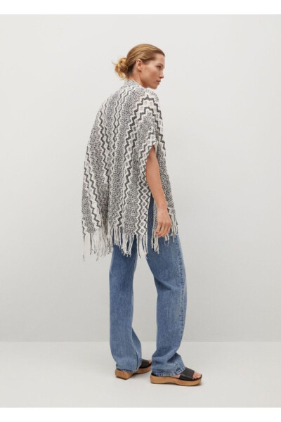 Women's Ecru Knitted Lace Kaftan - 4