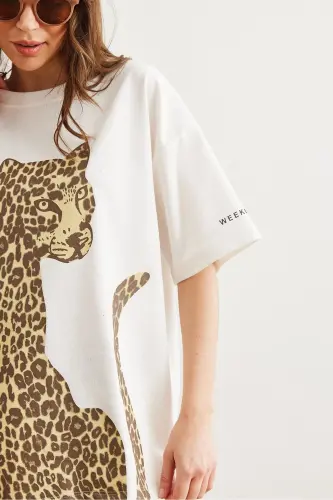 Women's Ecru Leopard Front Back Printed 2 Thread Unisex O - 5