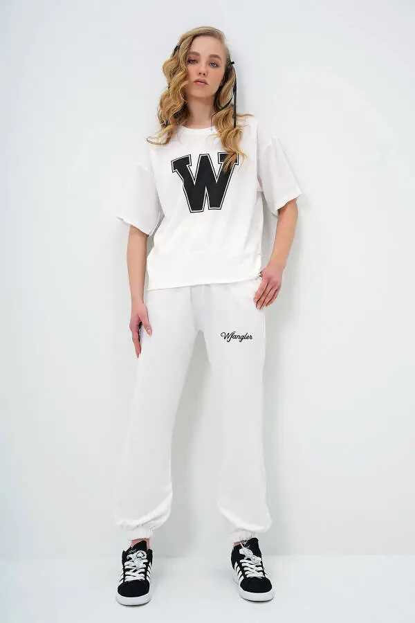 Women's Ecru Printed Tracksuit ALC-X5889 - 2