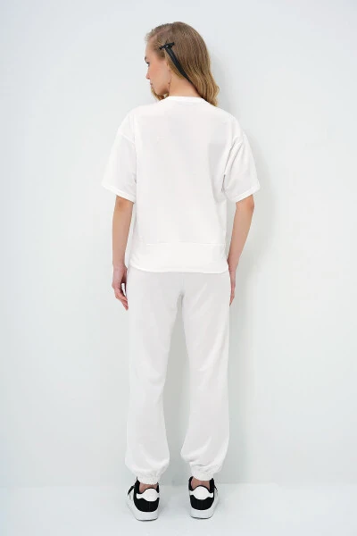 Women's Ecru Printed Tracksuit ALC-X5889 - 7