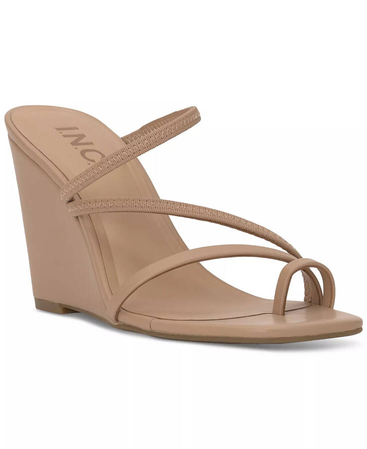 Women's Eiana Toe-Ring Wedge Sandals, Created for Modazone Dark Almond Smooth - 1