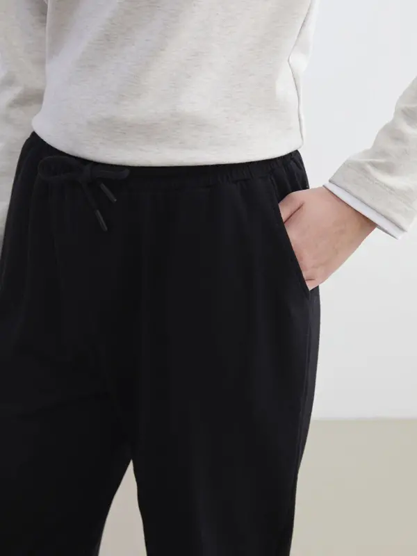 Women's Elastic Waist Plain Jogger Sweatpants - 5