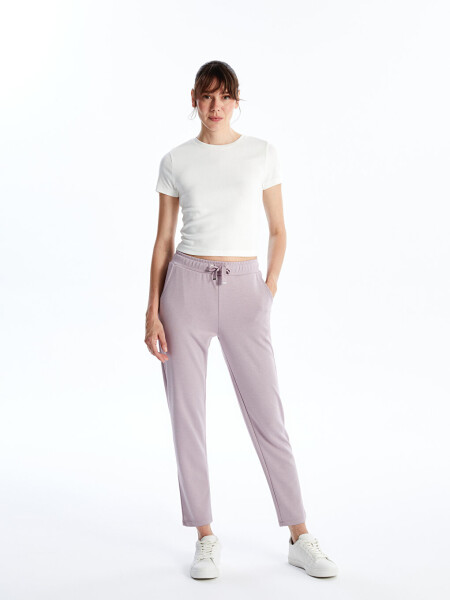 Women's Elastic Waist Plain Sweatpants - 13