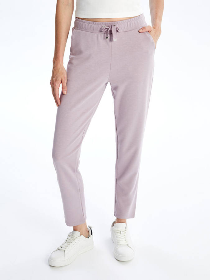 Women's Elastic Waist Plain Sweatpants - 8