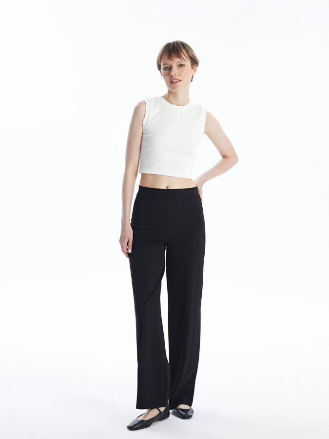 Women's Elastic Waist Plain Sweatpants - 10