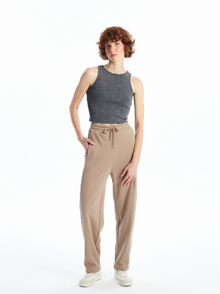 Women's Elastic Waist Plain Sweatpants - 13