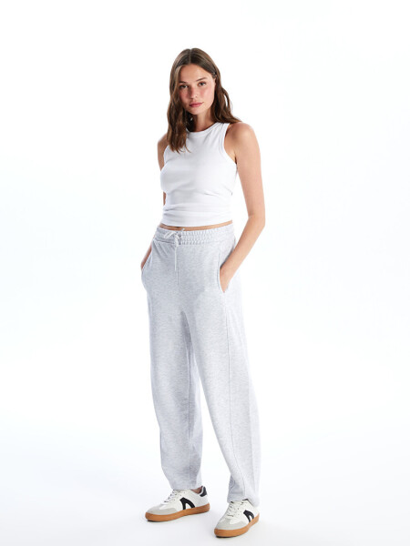 Women's Elastic Waistband Plain Sweatpants - 15