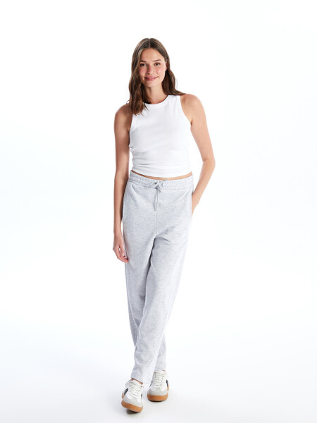 Women's Elastic Waistband Plain Sweatpants - 16