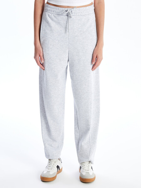 Women's Elastic Waistband Plain Sweatpants - 17