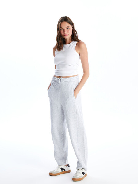 Women's Elastic Waistband Plain Sweatpants - 8