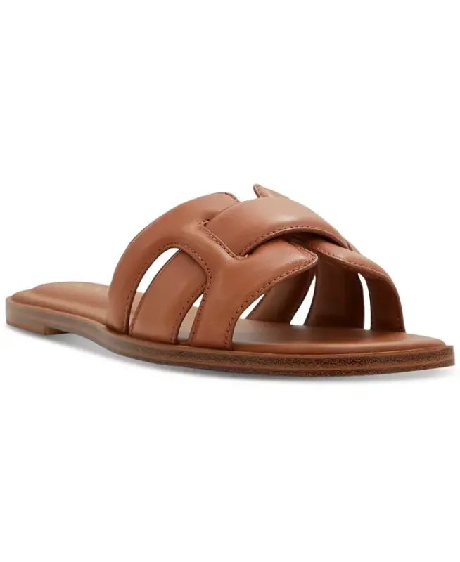 Women's Elenaa Studded Flat Slide Sandals - Medium Brown - ALDO