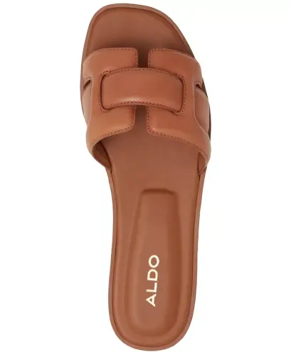 Women's Elenaa Studded Flat Slide Sandals - Medium Brown - 4