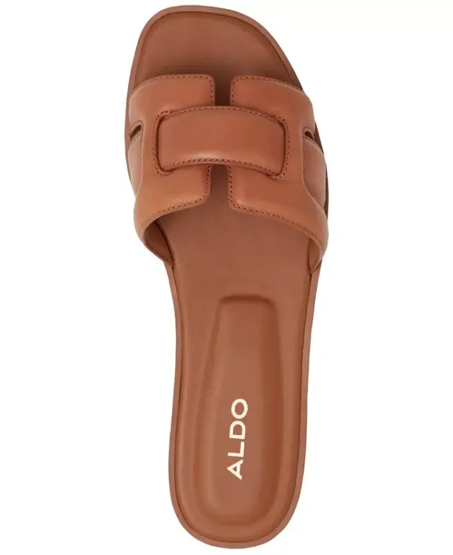 Women's Elenaa Studded Flat Slide Sandals - Medium Brown - 4