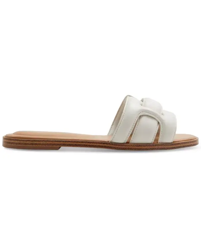Women's Elenaa Studded Flat Slide Sandals-White Bone - 2