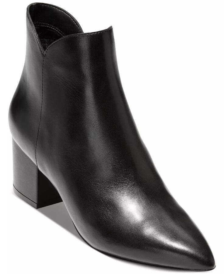 Women's Elyse Pointed-Toe Dress Booties Black Leather - 1