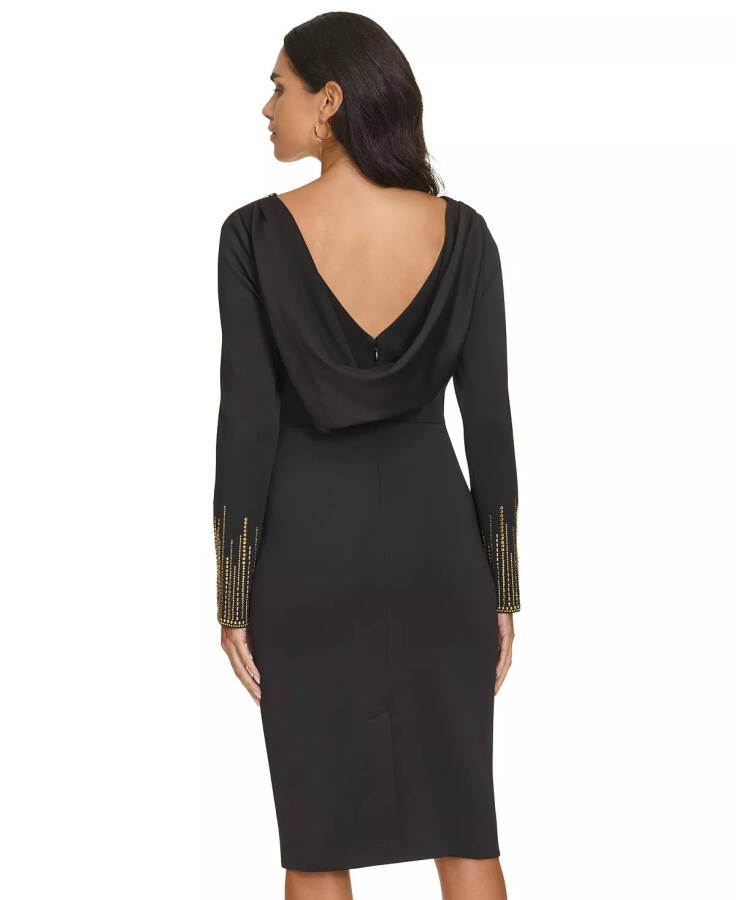 Women's Embellished Cowl-Back Dress Black - 2