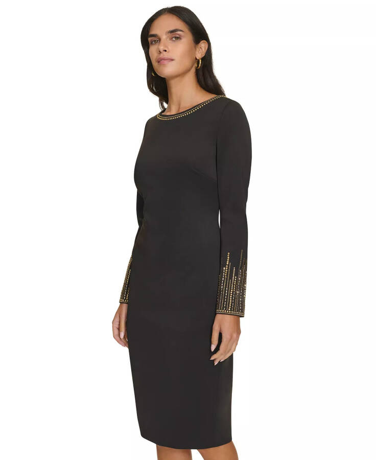 Women's Embellished Cowl-Back Dress Black - 4