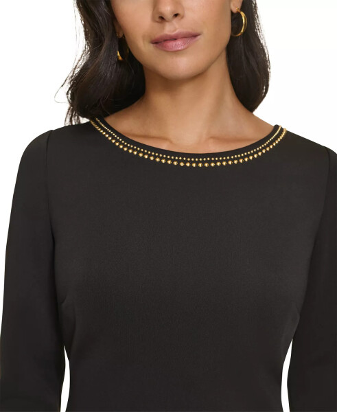 Women's Embellished Cowl-Back Dress Black - 5